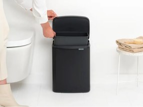 Кош за боклук Brabantia Bo Small 1006635, 12 л, Безшумно и плавно отваряне, Противоплъзгаща основа, Черен