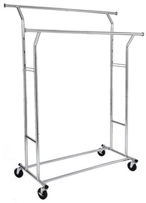 Мобилна стояща закачалка LINEA, сребърна