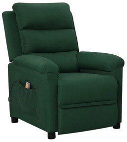 342357 vidaXL Масажен стол, тъмнозелен, текстил