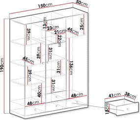 Гардероб Pixel 3-врата