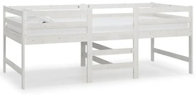 833096 vidaXL Рамка за легло без матрак, бял, 90x200 см, бор масив