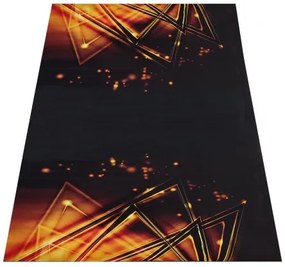 Черен килим със смела шарка Широчина: 60 см | Дължина: 100 см