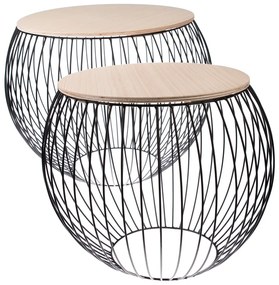 Кръгли масички за съхранение в комплект от 2 бр. ø 41 cm - Dakls