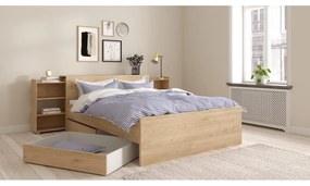 Двойно легло от дъбов декор без ламелно дъно в естествен цвят 140x200 cm Naia – Tvilum