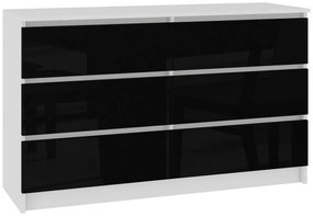 Скрин ARMARIA K160 6SZ, бял/черен гланц, 160x77x40