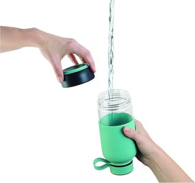 Тюркоазена бутилка за пътуване стъклена бутилка 500 ml To Go – Lékué