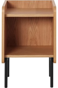 Нощно шкафче от дъбова дървесина с рафтове в естествен цвят Wrap - Bonami Selection