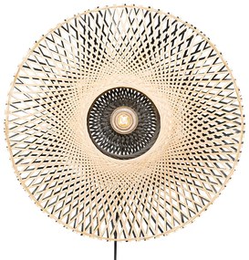 Ориенталски стенен аплик бамбук 50 см с щепсел - Rina