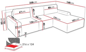 Ъглов диван Bella L-Син-Ляв