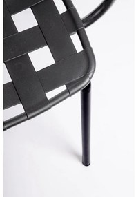 Черни градински столове в комплект от 4 бр. метални Clover – Bizzotto