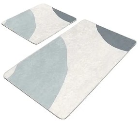 Сиви кремави кадифени постелки за баня в комплект от 2 бр. 60x100 cm Abstract Shapes – Mila Home