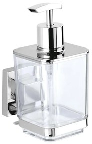 WENKO 22683100-Дозатор за течен сапун VACUUM-LOC QUADRO ED 7,5x16 см сребрист/лъскав хром