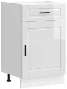 853959 vidaXL Кухненски шкаф Porto, бял гланц, инженерно дърво