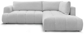 Светлосив сгъваем/с място за съхранение ъглов диван (десен ъгъл/L форма) Fuji – Bobochic Paris