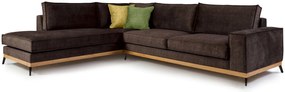 Ъглов диван Fredrik-Brown Dark-Left