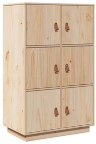 820172 vidaXL Висок шкаф, 67x40x108,5 см, борово дърво масив
