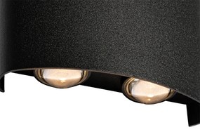 Външна стенна лампа черна с LED 4-светлини IP54 - Silly