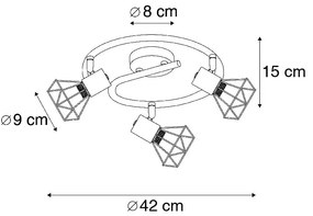 Смарт LED прожектор месингов въртящ се и накланящ се вкл. 3 Wifi P45 - Mosh