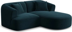 Кадифен ъглов диван в петролен цвят (десен ъгъл) Campi – Cosmopolitan Design