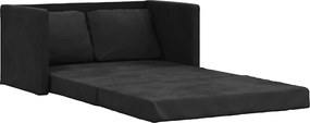 353959 vidaXL Подов разтегателен диван 2-в-1 черен 122x204x55 см кадифе