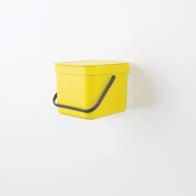 Кош за разделно събиране на боклук Brabantia Sort&Go 648974, 6 л, Дръжка, Възможност за стенен монтаж, Тъмносив
