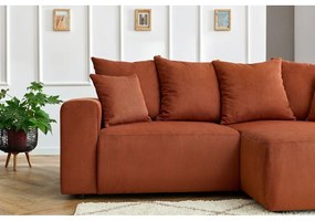 Оранжев кадифен ъглов диван Enjoy – Bobochic Paris