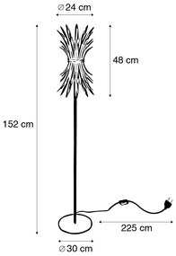Арт Деко подова лампа злато с черно - Wesley