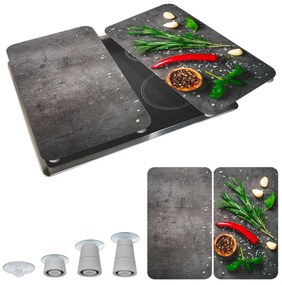 Капаци за печка в комплект от 2 броя от закалено стъкло 52x30 cm Rosemary - Maximex