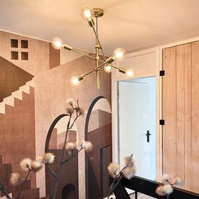 Интелигентна висяща лампа месинг 6-светлина с Wi-Fi G95 - Sydney