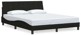 3310400 vidaXL Рамка за легло без матрак Hanko, черна, 160x200 см, плат