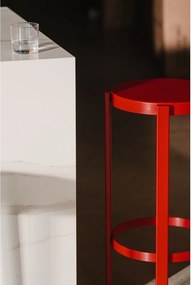 Червен стоманен бар стол (височина на седалката 75 cm) Doon – noo.ma