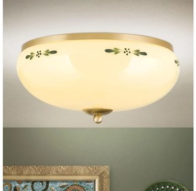 Orion DL 7-674 - Плафон LANDHAUS 3xE27/60W/230V Ø 35 см месинг/бежов