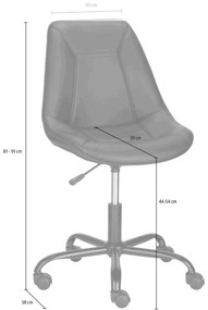 Сив офис стол от имитация на кожа Kenny – Støraa