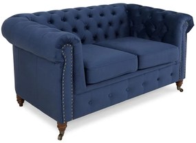 Диван Chesterfield в цвят петрол, двуместен 150х86х80 см