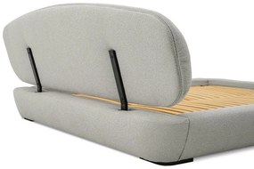 Светлосиво тапицирано двойно легло с включена подматрачна рамка 160x200 cm Odette – Scandic