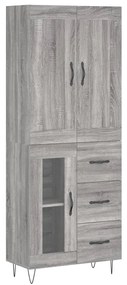 3199975 vidaXL Висок шкаф, сив сонома, 69,5x34x180 см, инженерно дърво