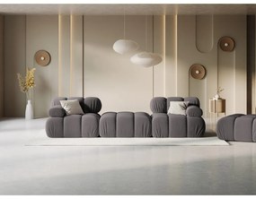 Тъмносив ъглов диван от кадифе Bellis - Micadoni Home