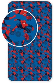 Детски памучен чаршаф Spiderman, 90 x 200 cm - Jerry Fabrics