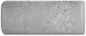 Памучна коледна кърпа сива с фина сребърна бродерия Ширина: 70 см | Дължина: 140 см