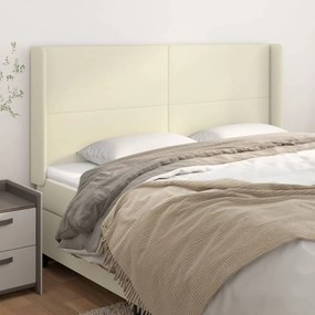 3119410 vidaXL Горна табла с уши, кремава, 203x16x118/128 см, изкуствена кожа
