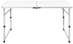 41325 vidaXL Сгъваема къмпинг маса с регулируема височина алуминий 120x60 см