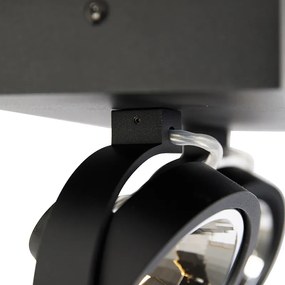 Дизайнерски прожектор черен регулируем 2-светлина - Go