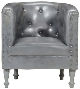 286594 vidaXL Фотьойл, сив, естествена кожа