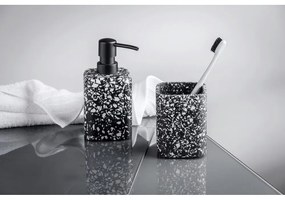 Черна чаша за четки за зъби Terrazzo - Wenko