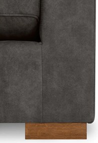 Антрацитен ъглов диван от изкуствена кожа (ляв ъгъл) Hamburg – Scandic