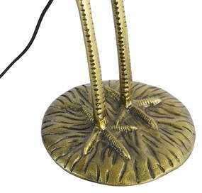 Винтидж подова лампа месинг текстилен абажур черен - Animal Crane