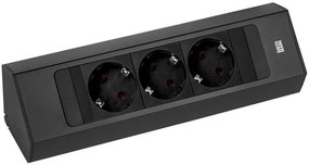 BACHMANN Модул CASIA 2 с 3x Шуко, цвят ЧЕРЕН, с възможност за ъглов монтаж, захранващ кабел 2м,  - B932.100