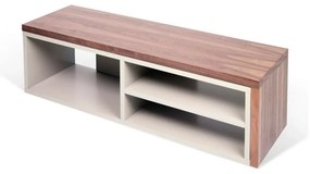 Сива променлива маса за телевизор с орехов фурнир Move - TemaHome