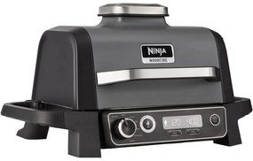 Електрическа скара опушвач Ninja OG701EU, 2400W, До 260C, Вътрепно аминово керамично покритие, Woodfire, Сив