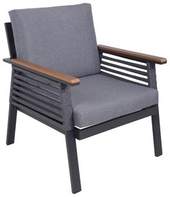 Тъмносив алуминиев градински комплект за отдих за 4 души Denia – Garden Pleasure